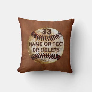 Rustic Personalized Baseball Team Gifts or Seniors Throw Pillow
