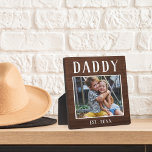 Rustic Personalized Daddy Photo Plaque<br><div class="desc">Charming custom plaque for Father's Day,  birthdays,  or new dads features a favourite photo with "Daddy" above in rustic lettering. Personalize with the year he became a dad beneath,  or add a custom message or name.</div>