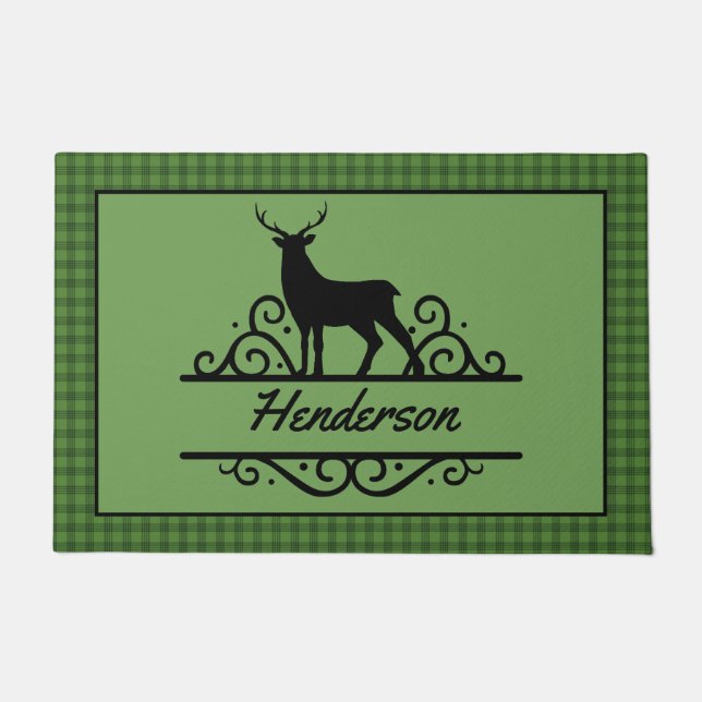 Rustic Personalized Deer Doormat (Front)
