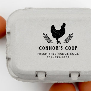 Rustic Personalized Farm Or Chicken Coop Egg Self-inking Stamp