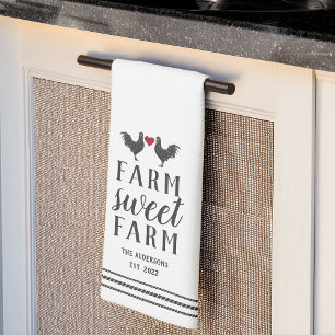 Rustic Personalized Farm Sweet Farm Kitchen Towel
