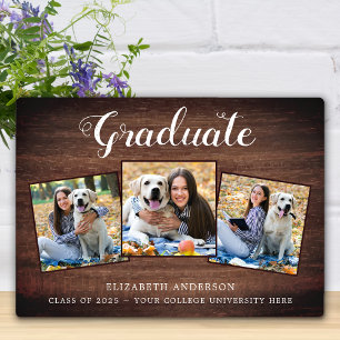Rustic Personalized Graduate Photo Collage Plaque