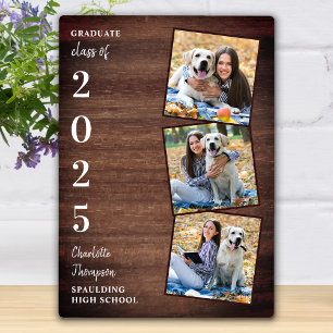 Rustic Personalized Graduation Graduate Photo Plaque