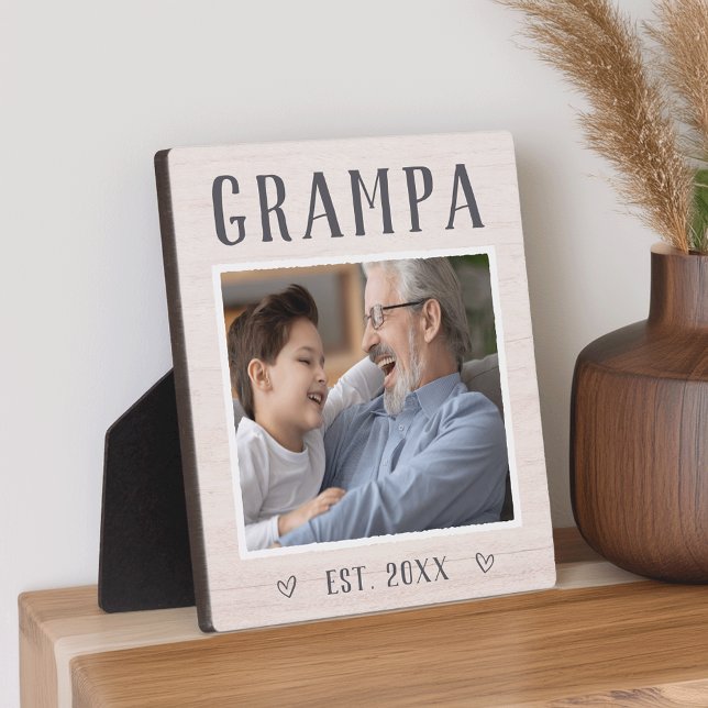 Rustic Personalized Grampa Grandpa Photo Plaque (Creator Uploaded)