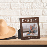 Rustic Personalized Grampy Grandpa Photo Plaque<br><div class="desc">Custom grandpa plaque for Father's Day,  birthdays,  or Grandparents Day features a favourite photo of his grandchild or grandkids with "Grampy" above in rustic lettering. Personalize with the year he became a grandfather beneath,  or add a custom message or name.</div>