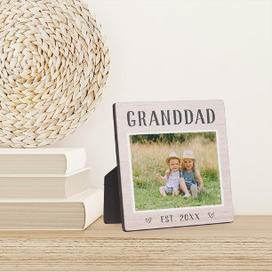 Rustic Personalized Granddad Grandpa Photo Plaque