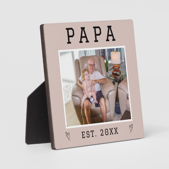 Rustic Personalized Grandpa Photo Plaque (Front)
