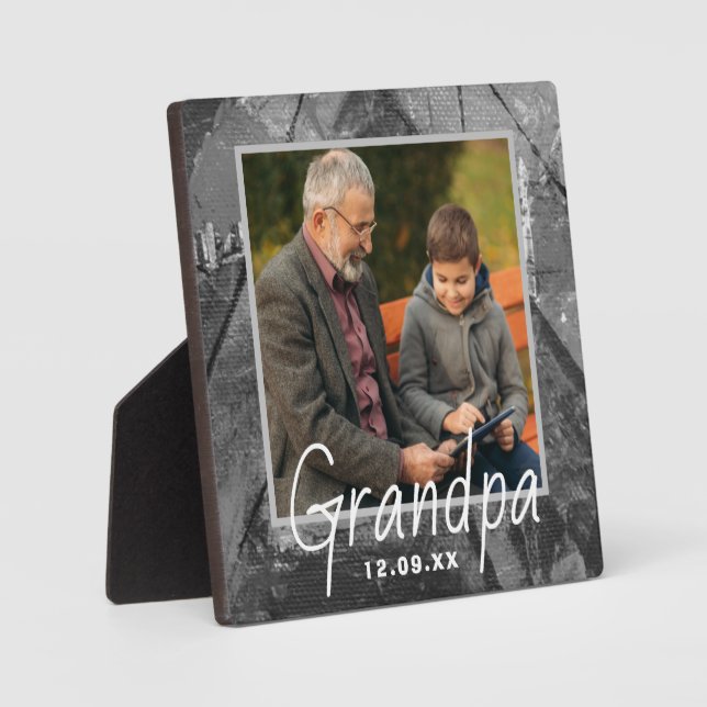 Rustic Personalized Grandpa Plaque (Front)