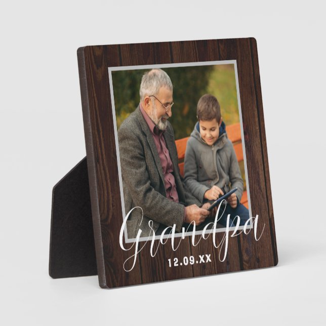 Rustic Personalized Grandpa Plaque (Front)