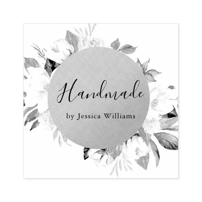 Rustic Personalized Hand Made By Rubber Stamp (Imprint)