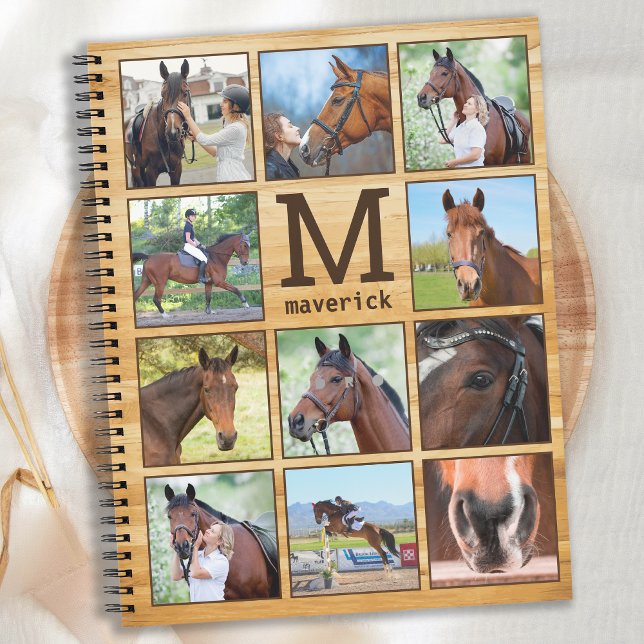 Rustic Personalized Horse Monogram Photo Collage Notebook (Creator Uploaded)