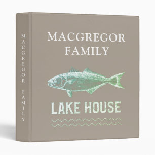 Rustic Personalized Lake House Family Binder