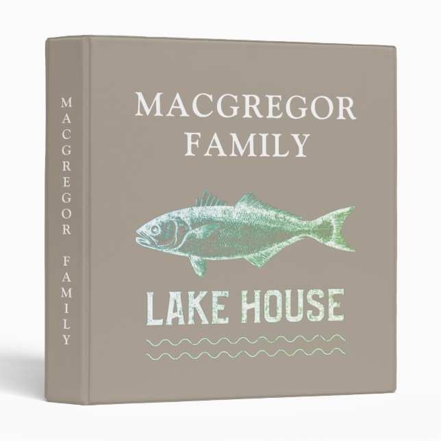 Rustic Personalized Lake House Family Binder (Front/Spine)