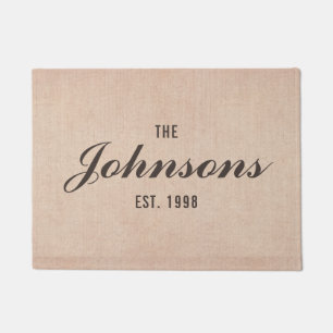 Rustic Personalized Last Name Doormat