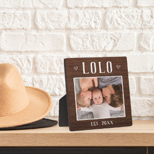 Rustic Personalized Lolo Grandpa Photo Plaque