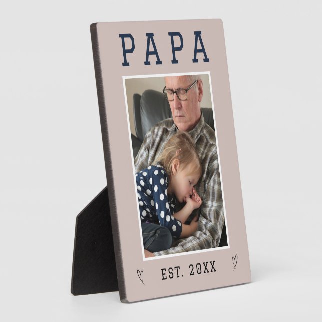 Rustic Personalized Papa & Grandpa Photo Plaque  (Side)