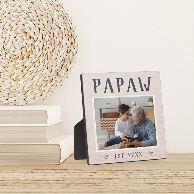 Rustic Personalized Papaw Grandpa Photo Plaque (Creator Uploaded)
