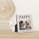 Rustic Personalized Pappy Grandpa Photo Plaque<br><div class="desc">Custom grandpa plaque for Father's Day,  birthdays,  or Grandparents Day features a favourite photo of his grandchild or grandkids with "Pappy" above in rustic lettering. Personalize with the year he became a grandfather beneath,  or add a custom message or name.</div>