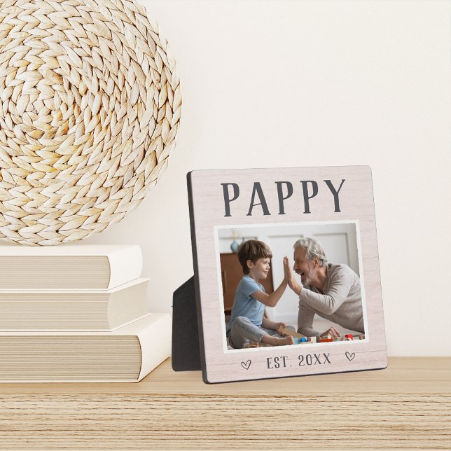 Rustic Personalized Pappy Grandpa Photo Plaque (Creator Uploaded)