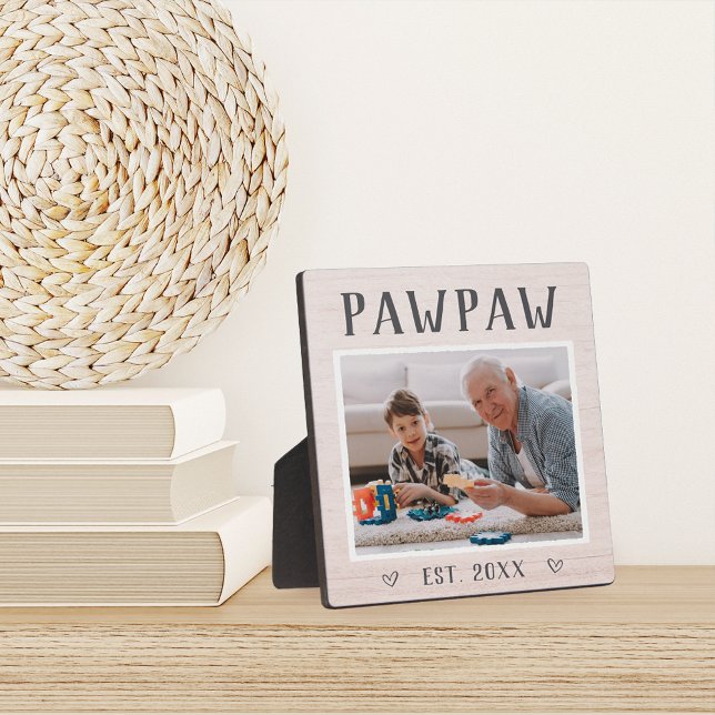 Rustic Personalized Pawpaw Grandpa Photo Plaque (Creator Uploaded)