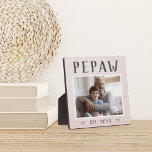 Rustic Personalized Pepaw Grandpa Photo Plaque<br><div class="desc">Custom grandpa plaque for Father's Day,  birthdays,  or Grandparents Day features a favourite photo of his grandchild or grandkids with "Pepaw" above in rustic lettering. Personalize with the year he became a grandfather beneath,  or add a custom message or name.</div>