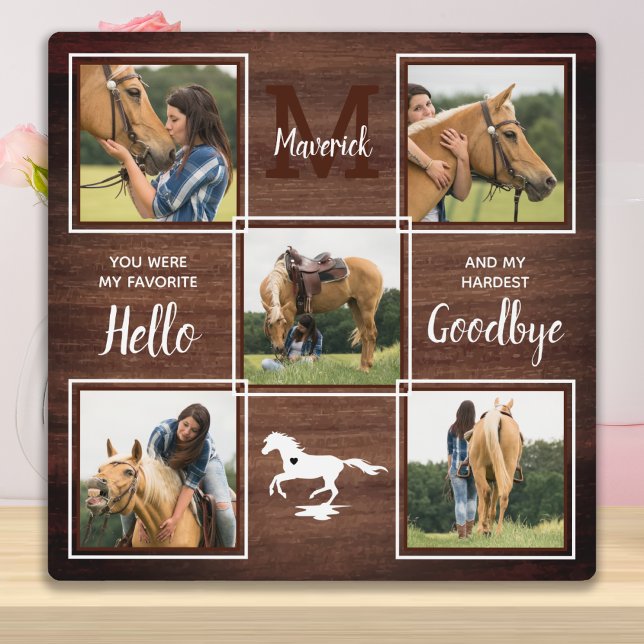 Rustic Personalized Pet Horse Memorial Photo Plaque (Creator Uploaded)