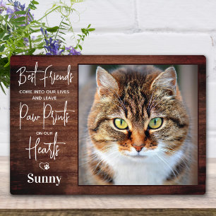 Rustic Personalized Pet Memorial Cat Photo Plaque