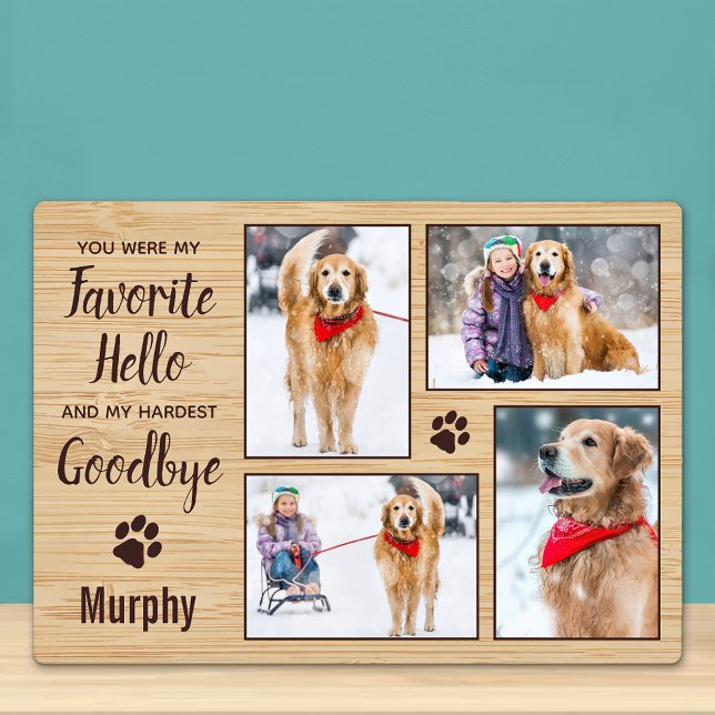 Rustic Personalized Pet Memorial Photo Collage Plaque (Creator Uploaded)