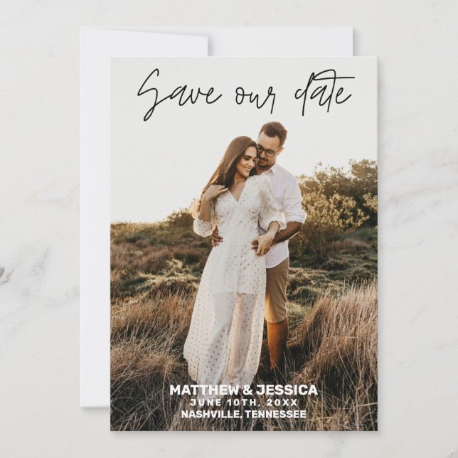 Rustic Personalized Wedding Save the Date (Front)