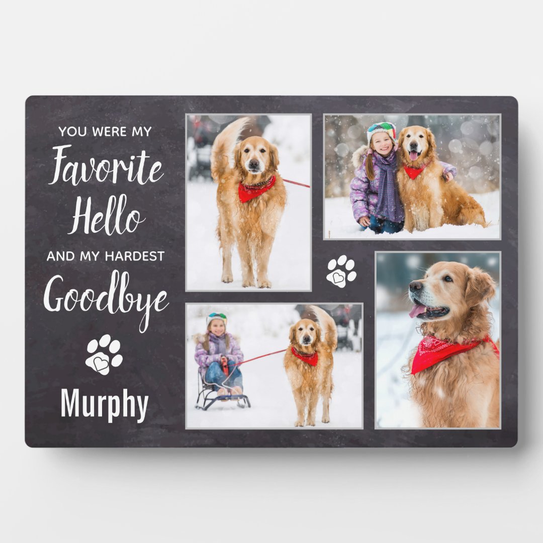 Rustic Pet Dog Memorial Keepsake Photo Collage Plaque | Zazzle