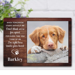 Rustic Pet Dog Memorial Personalized Remembrance Plaque