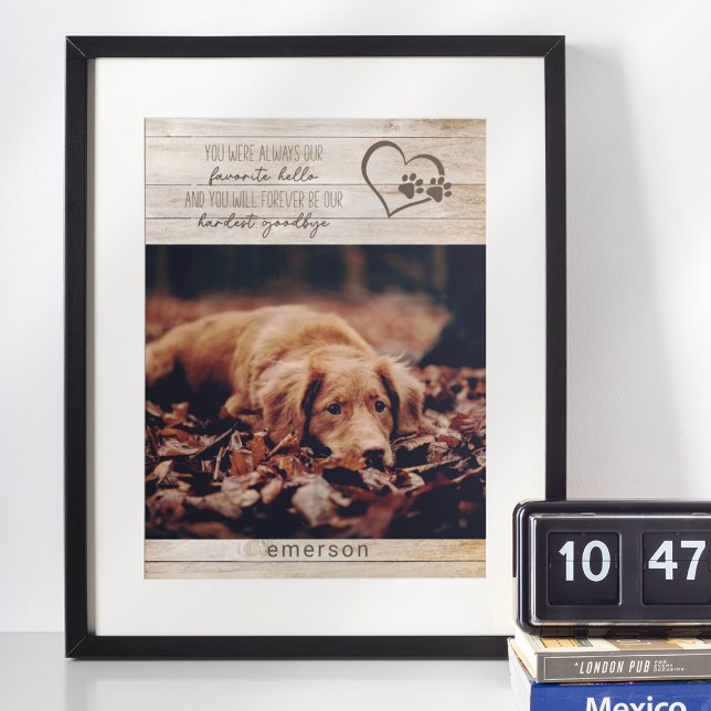 Rustic Pet Dog Memorial Photo Poster (Creator Uploaded)