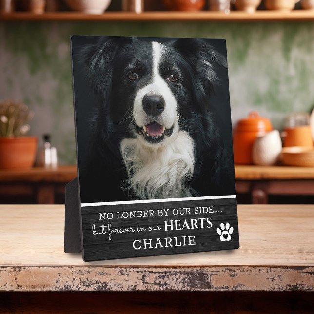 Rustic Pet Forever in Our Hearts | Photo Keepsake Plaque (Creator Uploaded)