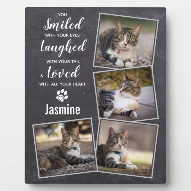 Rustic Pet Loss Cat Memorial Plaque (Front)