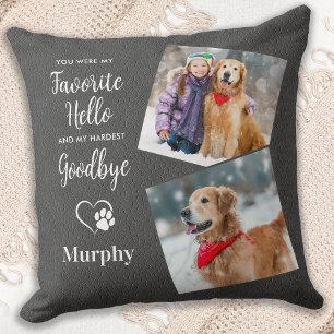 Rustic Pet Loss Keepsake Pet Dog Memorial Throw Pillow