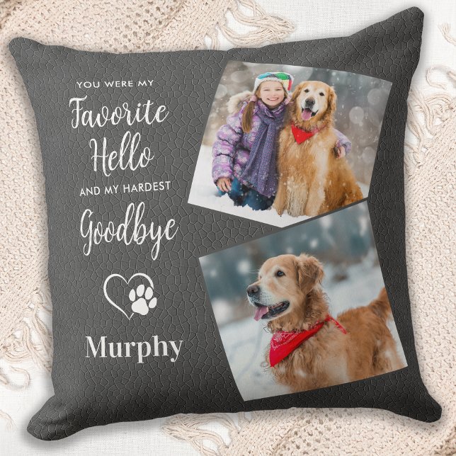 Rustic Pet Loss Keepsake Pet Dog Memorial Throw Pillow (Creator Uploaded)