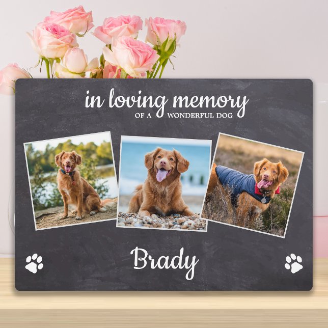 Rustic Pet Memorial 3 Photo In Loving Memory Plaque (Creator Uploaded)