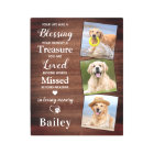 Rustic Pet Memorial Dog Loss Personalized 3 Photo