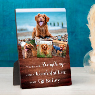 Rustic Pet Memorial Dog Loss Remembrance 4 Photo Plaque