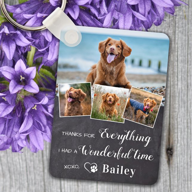 Rustic Pet Memorial From The Dog 4 Photo Keepsake Keychain (Creator Uploaded)