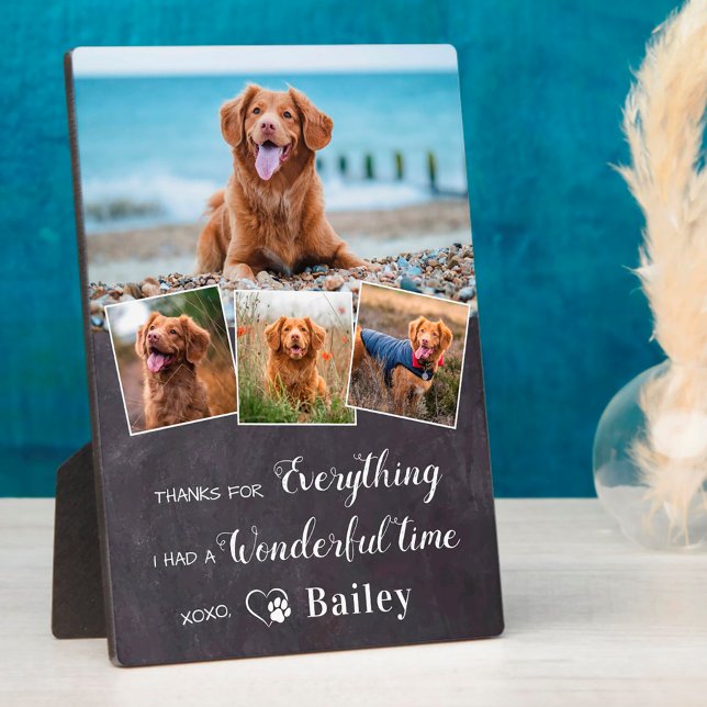 Rustic Pet Memorial From The Dog 4 Photo Keepsake Plaque (Creator Uploaded)