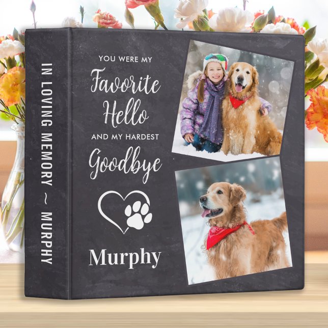 Rustic Pet Memorial Keepsake Dog Photo Album Binder (Creator Uploaded)
