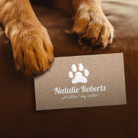Rustic Pet Sitter Dog Walker Paw Logo Kraft