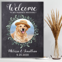 Rustic Pet Wedding Welcome Personalized Dog Photo