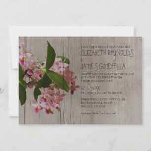 Rustic Phalaenopsis Orchid Wedding Invitations