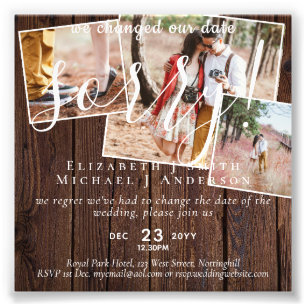 Rustic PHOTO Change of Plans New Date Postponement Print