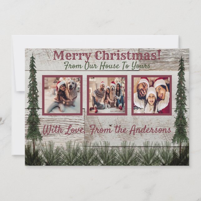 Rustic Photo Christmas Card (Front)
