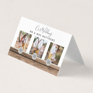 Rustic Photo Collage Monogram NEWLYWEDS WEDDING