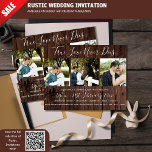 Rustic PHOTO Collage Wedding INVITATION Wood<br><div class="desc">This modern photo wedding invitation, announcement is available in a variety of themes, colours, sizes and thicknesses. NOTE ALL PRODUCT DETAILS BEFORE ORDERING - lower priced items in our budget range may be thinner, not include envelopes however they offer great value alternatives to traditional items. ALL designs can be TRANSFERRED...</div>