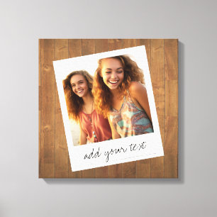 Rustic Photo Frame with Square Instagram and Wood Canvas Print